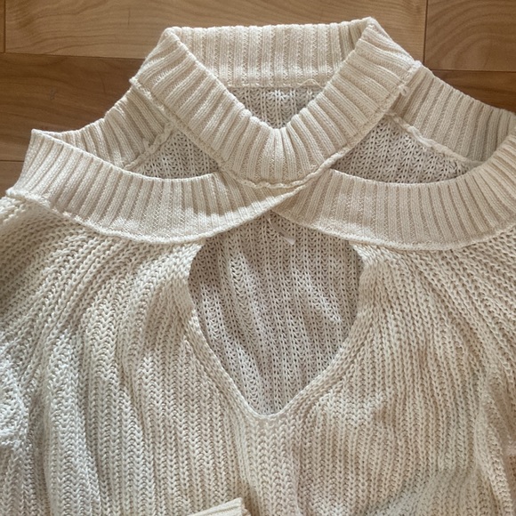 Free People cream Half Moon Bay knit pullover size xs - Picture 7 of 11